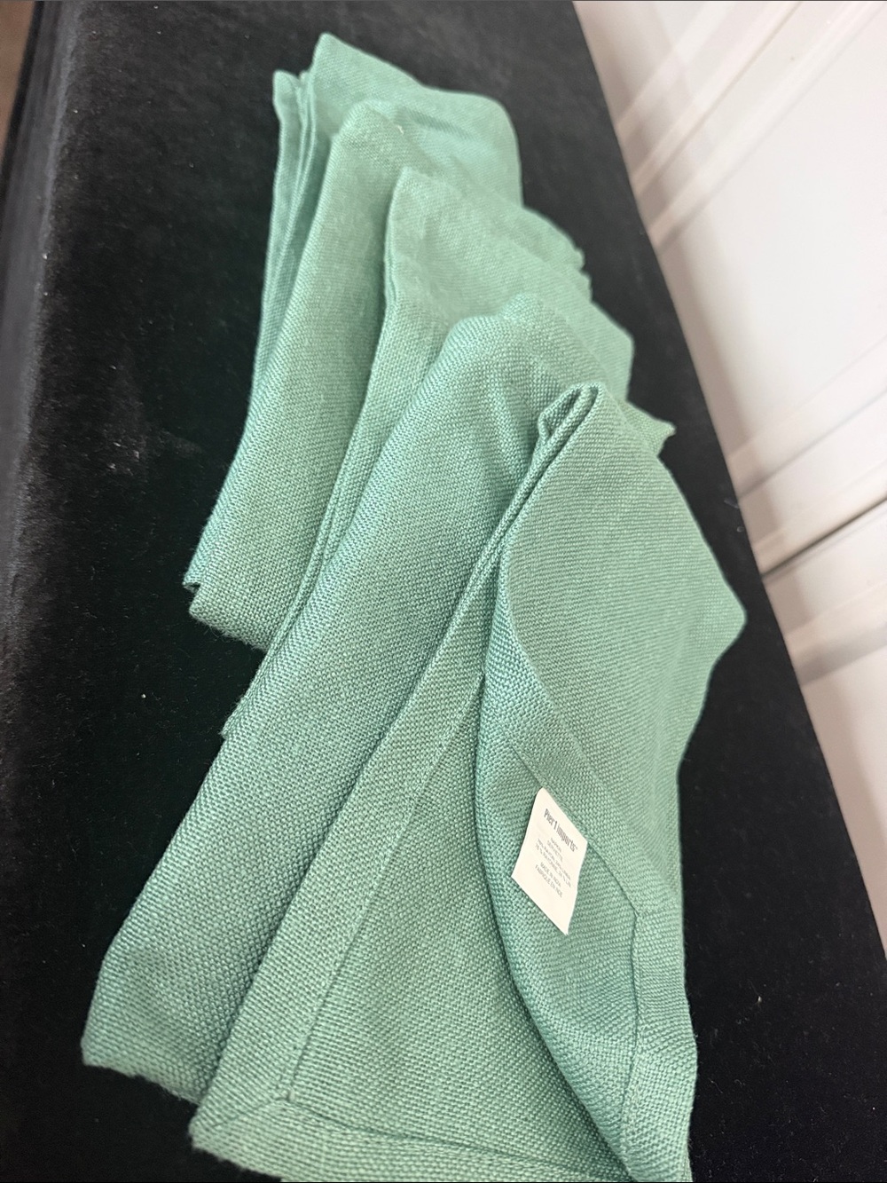 Pier 1 Serviette Mint Green Linen Blend Table Napkins (6)